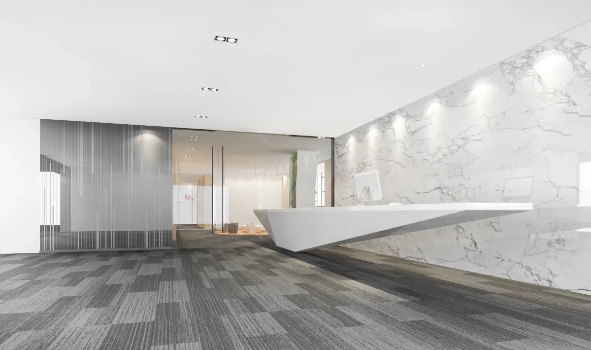Office wall tiles design with commercial tiles for modern workspaces